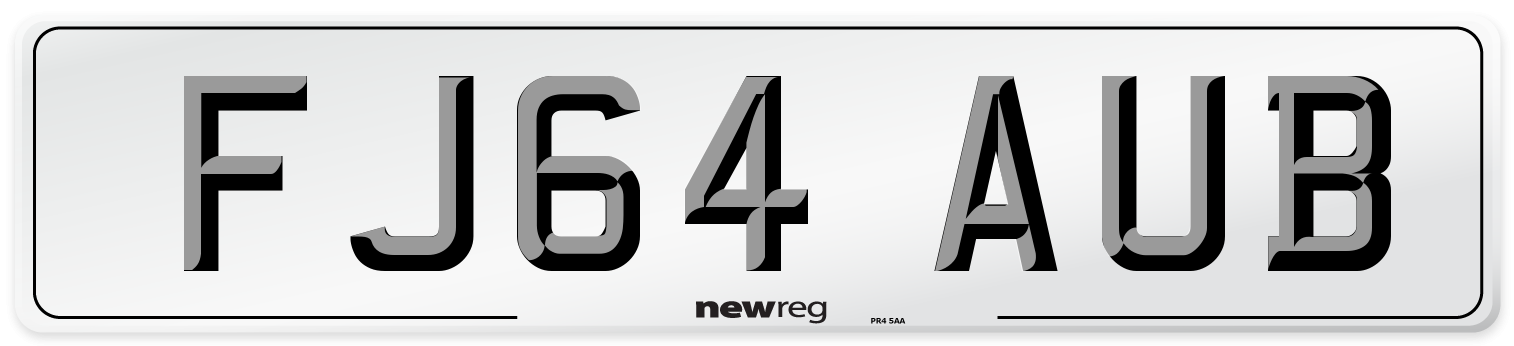 FJ64 AUB Number Plate from New Reg